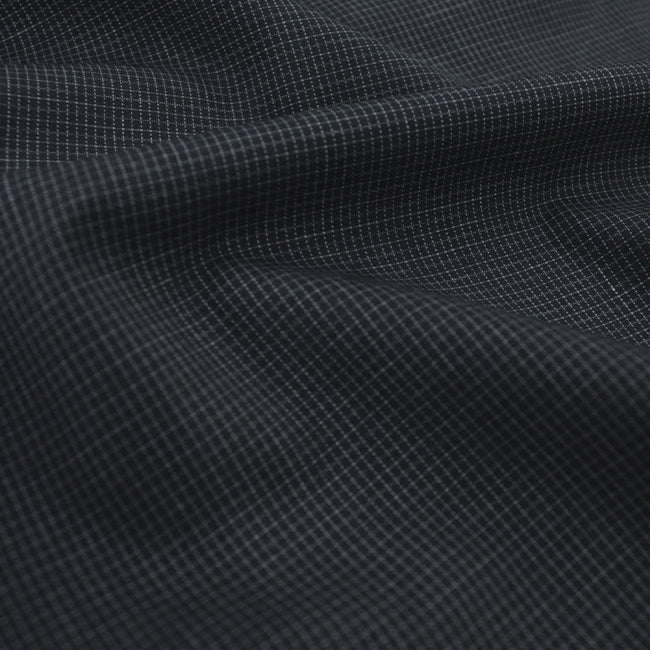 Tecido Camisaria Tricoline Fio 60 - Alexandria 333 Xadrez M Branco - Fundo Preto - 100% Algodão - Milfios Tecidos