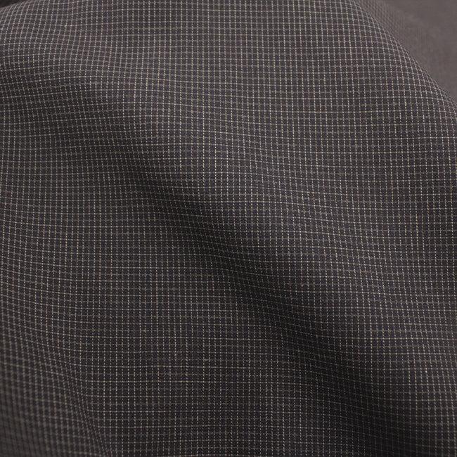 Tecido Camisaria Tricoline Fio 60 - Alexandria 332 Xadrez P Branco - Fundo Marrom - 100% Algodão - Milfios Tecidos