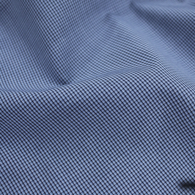 Tecido Camisaria Tricoline Fio 60 - Alexandria 338 Xadrez P Marinho - Fundo Royal - 100% Algodão - Milfios Tecidos