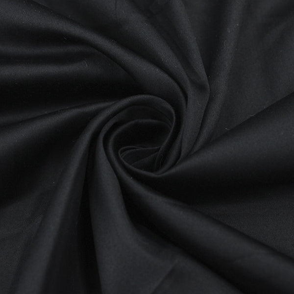 Tecido Tricoline Fio 80 New Luxor com Elastano Preto Acetinado — foto 1