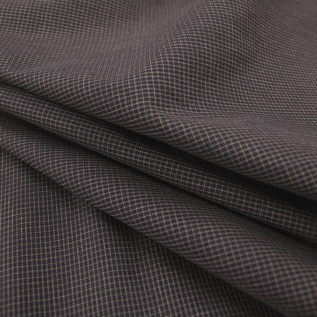 Tecido Camisaria Tricoline Fio 60 - Alexandria 332 Xadrez P Branco - Fundo Marrom - 100% Algodão - Milfios Tecidos
