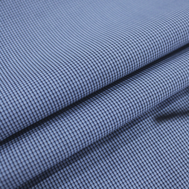 Tecido para camisaria tricoline fio 60 Alexandria 338 xadrez P marinho com fundo royal, 100% algodão