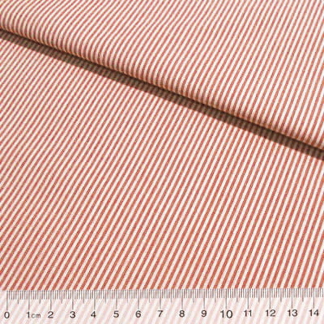 Tecido para camisaria tricoline fio 40 fio-tinto listra P orange, 100% algodão