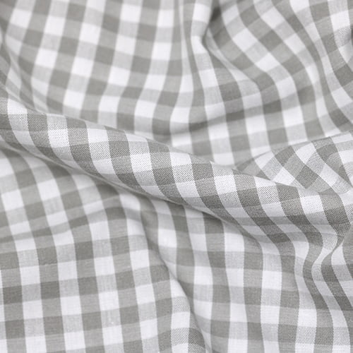 Tecido Camisaria Tricoline Fio 40 - Fio Tinto - Vichy Xadrez G - Cinza - 100% Algodão  - Milfios Tecidos