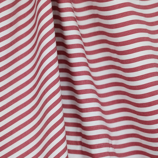 Tecido Camisaria Tricoline Fio 40 - Fio Tinto Listra M - Vermelho - 100% Algodão      - Milfios Tecidos
