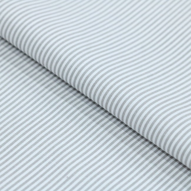 Tecido Camisaria Tricoline Fio 40 - Fio Tinto Listra P - Cinza - 100% Algodão    - Milfios Tecidos