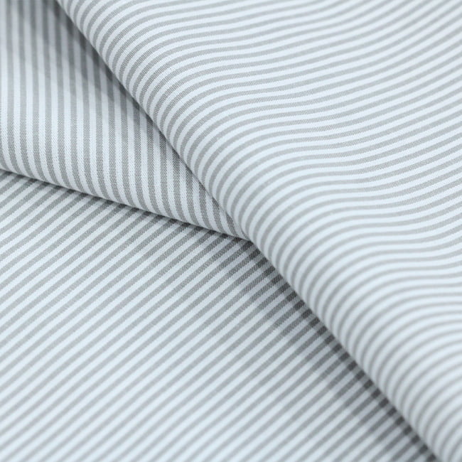 Tecido Camisaria Tricoline Fio 40 - Fio Tinto Listra P - Cinza - 100% Algodão    - Milfios Tecidos