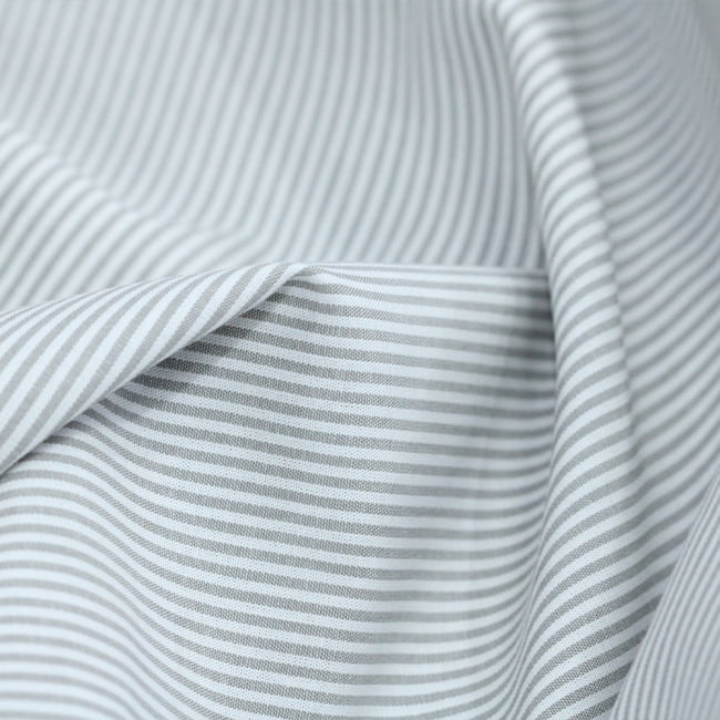Tecido Camisaria Tricoline Fio 40 - Fio Tinto Listra P - Cinza - 100% Algodão    - Milfios Tecidos