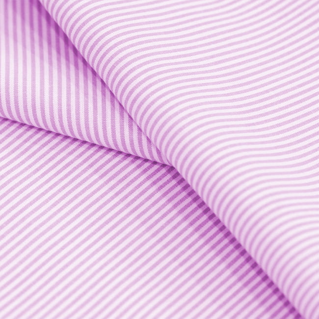 Tecido Camisaria Tricoline Fio 40 - Fio Tinto Listra P - Lilás - 100% Algodão     - Milfios Tecidos