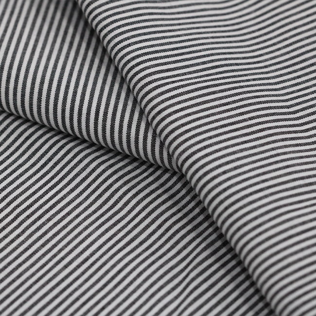 Tecido Camisaria Tricoline Fio 40 - Fio Tinto Listra P - Preto - 100% Algodão      - Milfios Tecidos