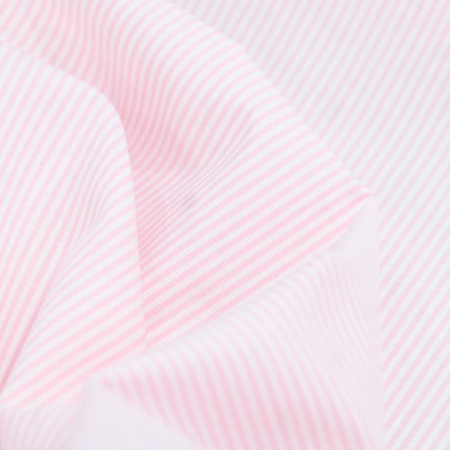 Tecido Camisaria Tricoline Fio 40 - Fio Tinto Listra P - Rosa - 100% Algodão     - Milfios Tecidos