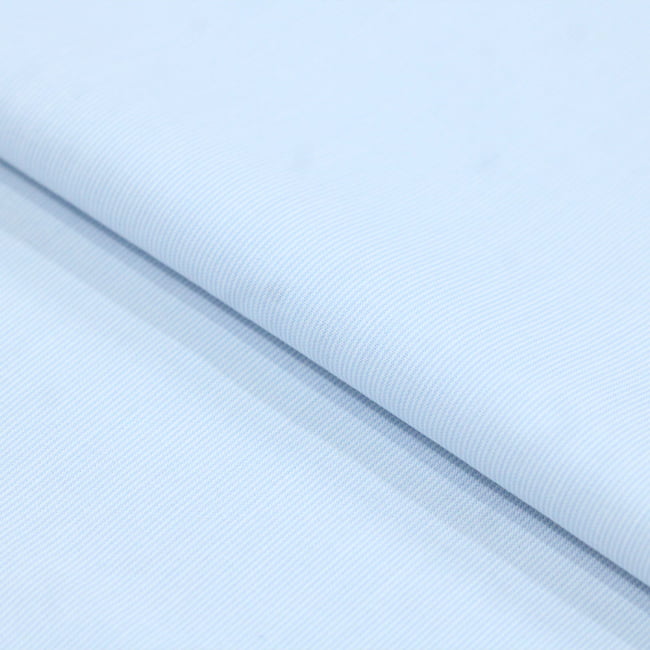 Tecido Camisaria Tricoline Fio 40 - Fio Tinto Listra PP - Azul Claro - 100% Algodão    - Milfios Tecidos