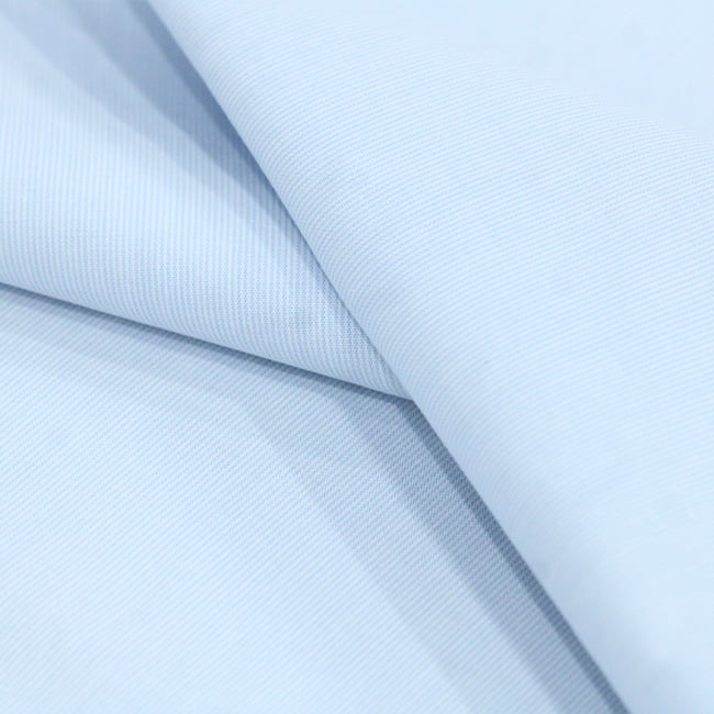 Tecido Camisaria Tricoline Fio 40 - Fio Tinto Listra PP - Azul Claro - 100% Algodão    - Milfios Tecidos