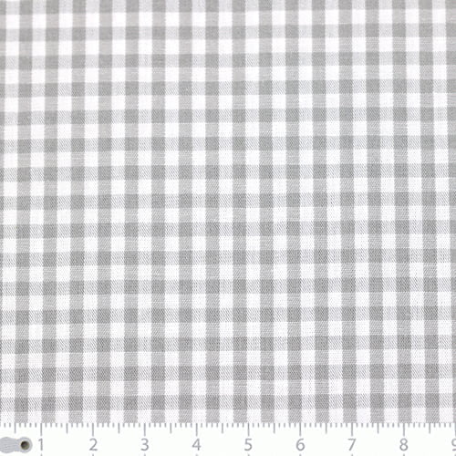 Tecido Camisaria Tricoline Fio 40 - Fio Tinto - Vichy Xadrez M - Cinza - 100% Algodão  - Milfios Tecidos