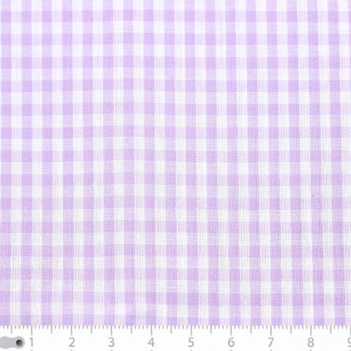 Tecido Camisaria Tricoline Fio 40 - Fio Tinto - Vichy Xadrez M - Lilás - 100% Algodão    - Milfios Tecidos