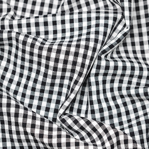 Tecido Camisaria Tricoline Fio 40 - Fio Tinto - Vichy Xadrez M - Preto - 100% Algodão  - Milfios Tecidos