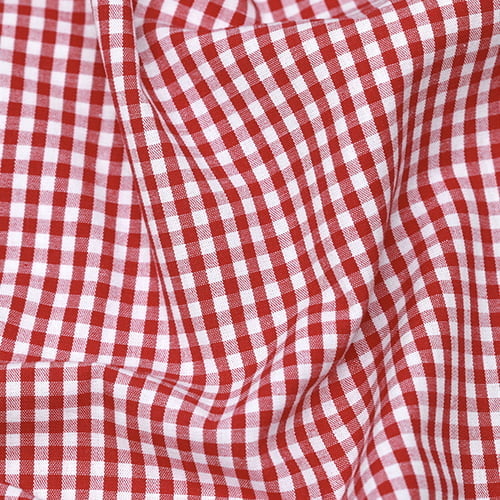 Tecido Camisaria Tricoline Fio 40 - Fio Tinto - Vichy Xadrez M - Vermelho - 100% Algodão   - Milfios Tecidos