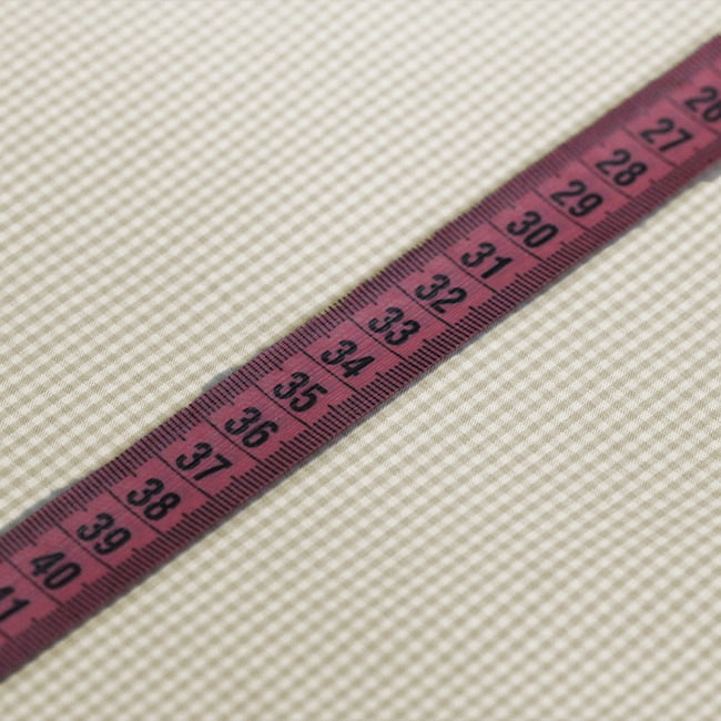 Tecido Camisaria Tricoline Fio 40 - Fio Tinto - Vichy Xadrez P - Bege - 100% Algodão      - - Milfios Tecidos