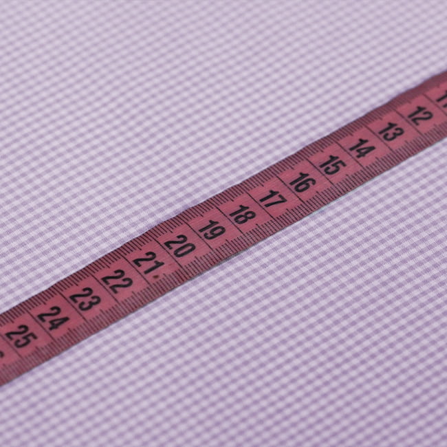 Tecido Camisaria Tricoline Fio 40 - Fio Tinto - Vichy Xadrez P - Lilas - 100% Algodão      - Milfios Tecidos