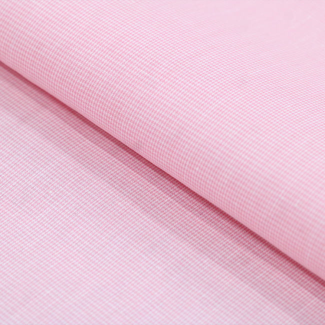 Tecido Camisaria Tricoline Fio 40 - Fio Tinto - Vichy Xadrez PP - Rosa - 100% Algodão   - Milfios Tecidos