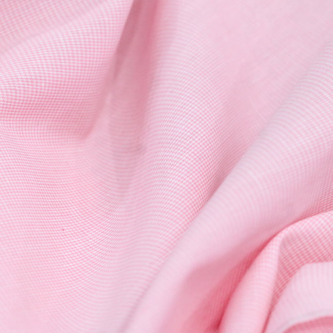 Tecido Camisaria Tricoline Fio 40 - Fio Tinto - Vichy Xadrez PP - Rosa - 100% Algodão   - Milfios Tecidos