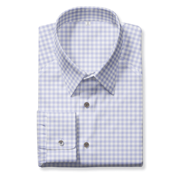 Tecido Camisaria Tricoline Fio 40 - Fio Tinto - Vichy Xadrez G - Azul Claro - 100% Algodão - Milfios Tecidos