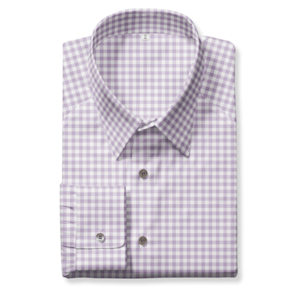 Tecido Camisaria Tricoline Fio 40 - Fio Tinto - Vichy Xadrez G - Lilás - 100% Algodão - Milfios Tecidos