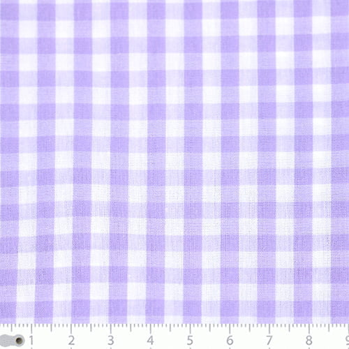 Tecido Camisaria Tricoline Fio 40 - Fio Tinto - Vichy Xadrez G - Lilás - 100% Algodão - Milfios Tecidos