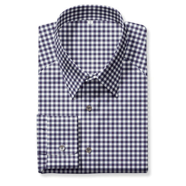 Tecido Camisaria Tricoline Fio 40 - Fio Tinto - Vichy Xadrez G - Marinho - 100% Algodão - Milfios Tecidos