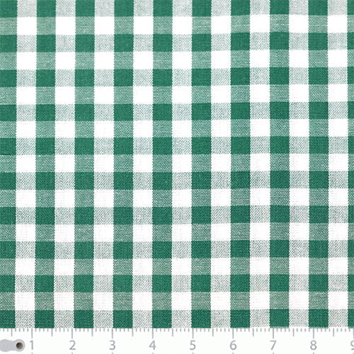 Tecido Camisaria Tricoline Fio 40 - Fio Tinto - Vichy Xadrez G - Verde - 100% Algodão  - Milfios Tecidos