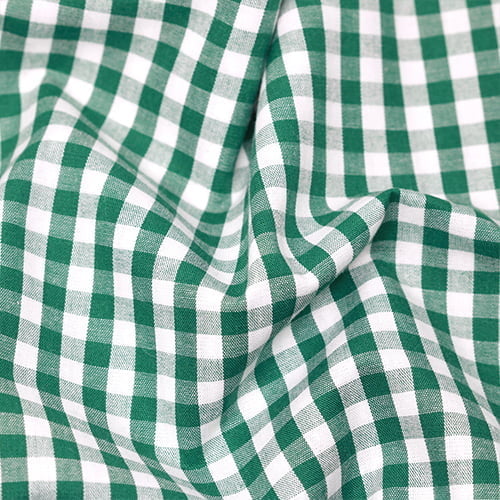 Tecido Camisaria Tricoline Fio 40 - Fio Tinto - Vichy Xadrez G - Verde - 100% Algodão  - Milfios Tecidos