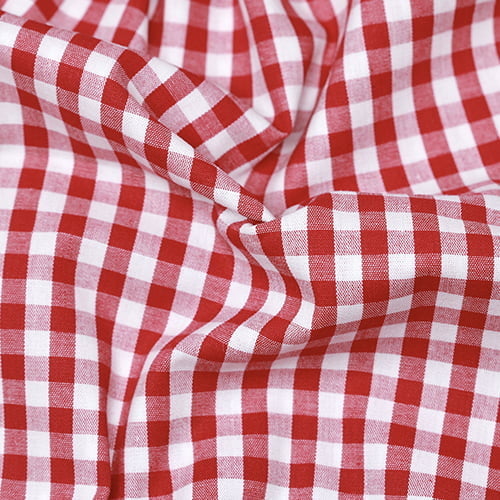 Tecido Camisaria Tricoline Fio 40 - Fio Tinto - Vichy Xadrez G - Vermelho - 100% Algodão  - Milfios Tecidos