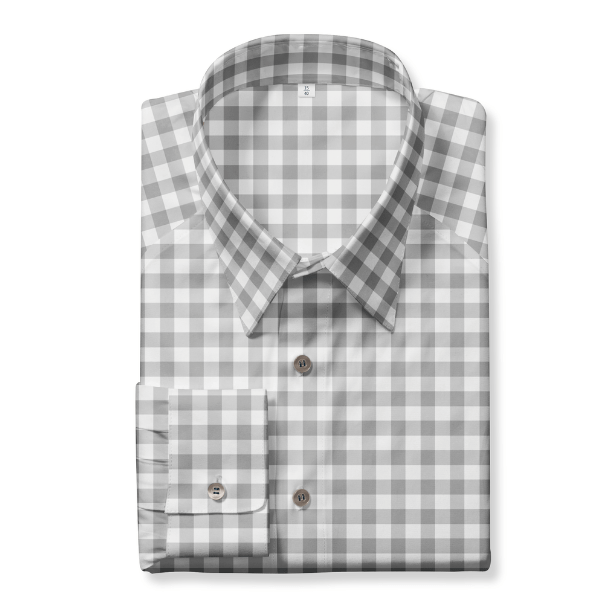 Tecido Camisaria Tricoline Fio 40 - Fio Tinto - Vichy Xadrez GG - Cinza - 100% Algodão   - Milfios Tecidos