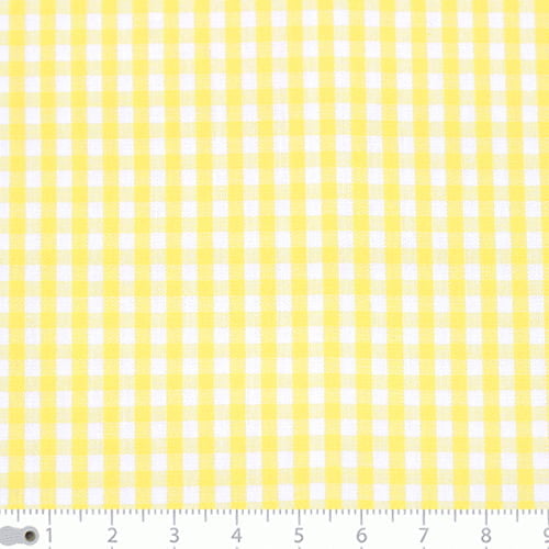 Tecido Camisaria Tricoline Fio 40 - Fio Tinto - Vichy Xadrez M - Amarelo - 100% Algodão        - Milfios Tecidos