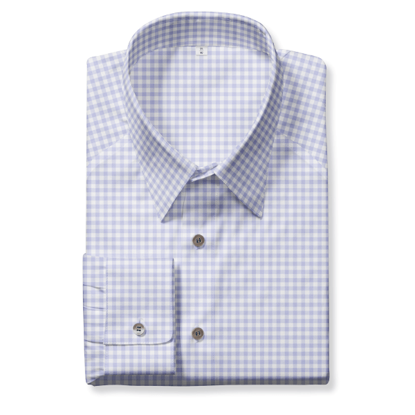 Tecido Camisaria Tricoline Fio 40 - Fio Tinto - Vichy Xadrez M - Azul Claro - 100% Algodão  - Milfios Tecidos