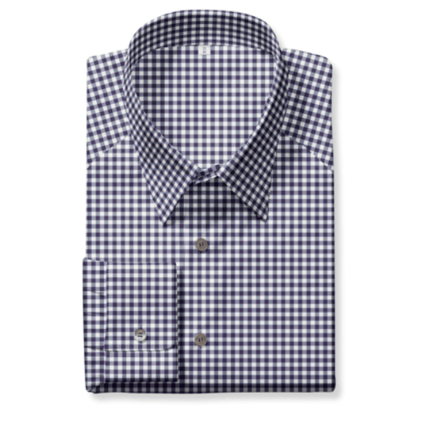 Tecido Camisaria Tricoline Fio 40 - Fio Tinto - Vichy Xadrez M - Azul Marinho - 100% Algodão  - Milfios Tecidos