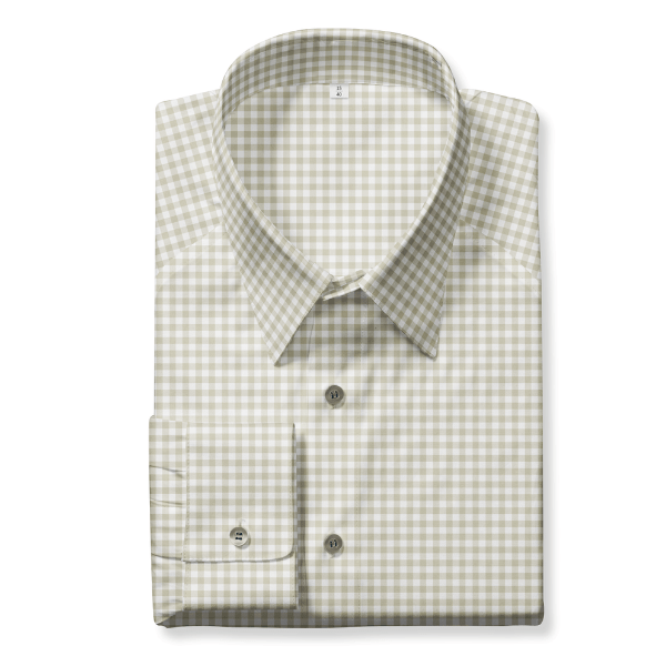 Tecido Camisaria Tricoline Fio 40 - Fio Tinto - Vichy Xadrez M - Bege - 100% Algodão       - Milfios Tecidos