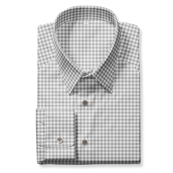 Tecido Camisaria Tricoline Fio 40 - Fio Tinto - Vichy Xadrez M - Cinza - 100% Algodão  - Milfios Tecidos