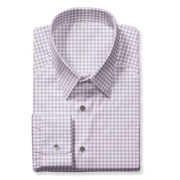 Tecido Camisaria Tricoline Fio 40 - Fio Tinto - Vichy Xadrez M - Lilás - 100% Algodão    - Milfios Tecidos