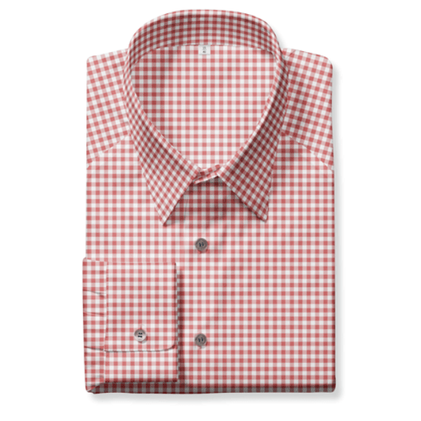 Tecido Camisaria Tricoline Fio 40 - Fio Tinto - Vichy Xadrez M - Vermelho - 100% Algodão   - Milfios Tecidos