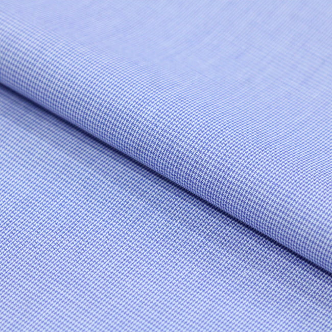 Tecido Camisaria Tricoline Fio 40 - Fio Tinto - Vichy Xadrez PP - Azul Royal - 100% Algodão     - Milfios Tecidos