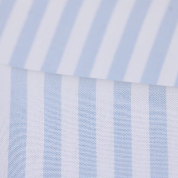Tecido Camisaria Tricoline Fio 40 - Fio Tinto Listra G - Azul Claro - 100% Algodão  - Milfios Tecidos