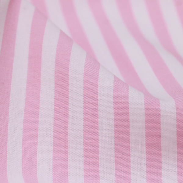 Tecido Camisaria Tricoline Fio 40 - Fio Tinto Listra G - Rosa - 100% Algodão  - Milfios Tecidos