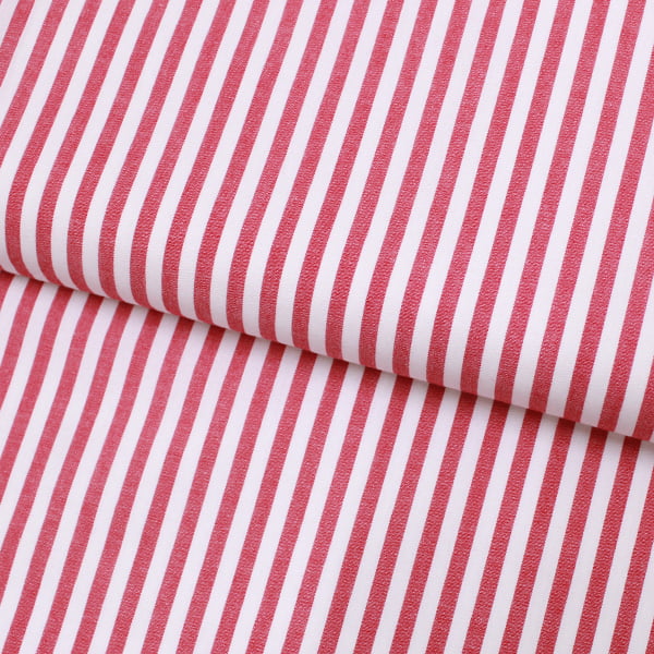 Tecido Camisaria Tricoline Fio 40 - Fio Tinto Listra G - Vermelho - 100% Algodão  - Milfios Tecidos