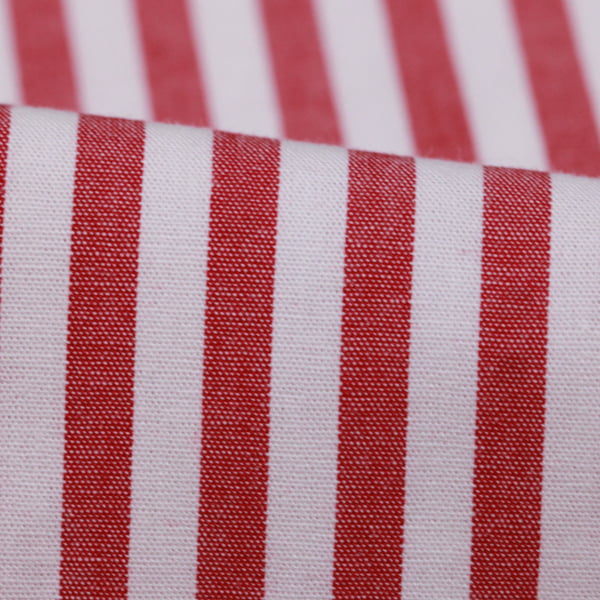 Tecido Camisaria Tricoline Fio 40 - Fio Tinto Listra G - Vermelho - 100% Algodão  - Milfios Tecidos