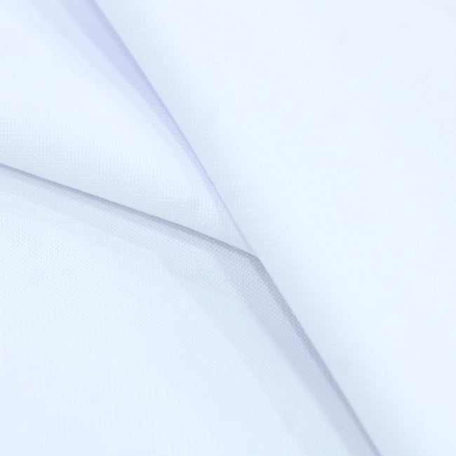 Tecido Camisaria Tricoline Fio 50 - Bis 01 - Liso - Branco - 100% Algodão - Milfios Tecidos