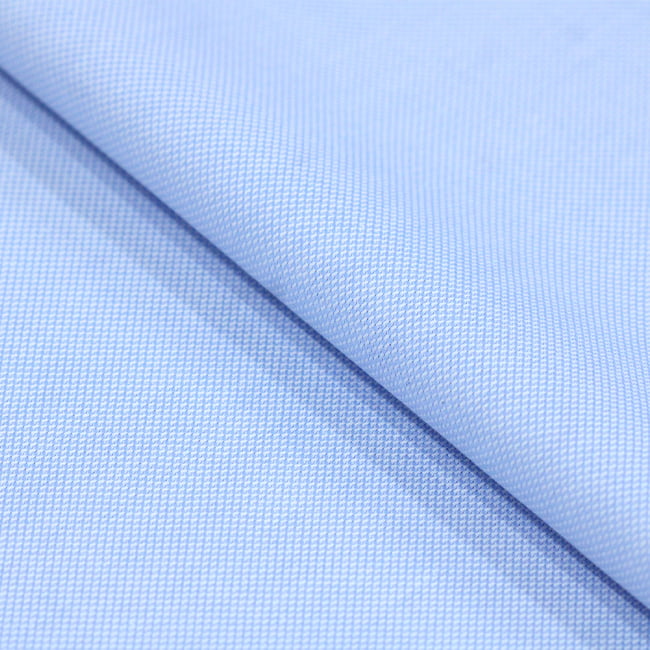 Tecido Camisaria Tricoline Fio 50 - Bis 02 - Liso - Azul Claro - 100% Algodão - Milfios Tecidos