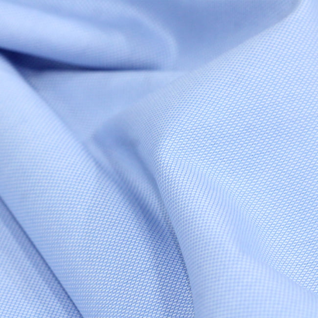 Tecido Camisaria Tricoline Fio 50 - Bis 02 - Liso - Azul Claro - 100% Algodão - Milfios Tecidos