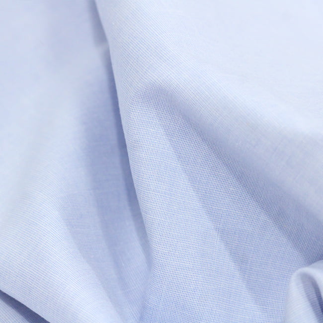 Tecido Camisaria Tricoline Fio 50 - Filas 01 - Liso - Azul Claro - 100% Algodão - Milfios Tecidos