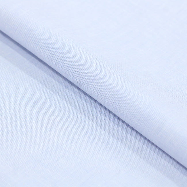Tecido Camisaria Tricoline Fio 50 - Filas 01 - Liso - Azul Claro - 100% Algodão - Milfios Tecidos